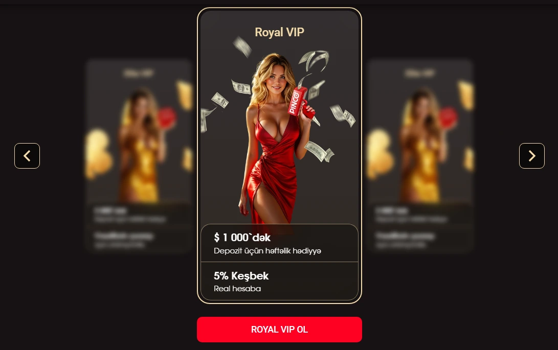 Pinco VIP Azərbaycan loyallıq proqramı cashback və casino üstünlükləri